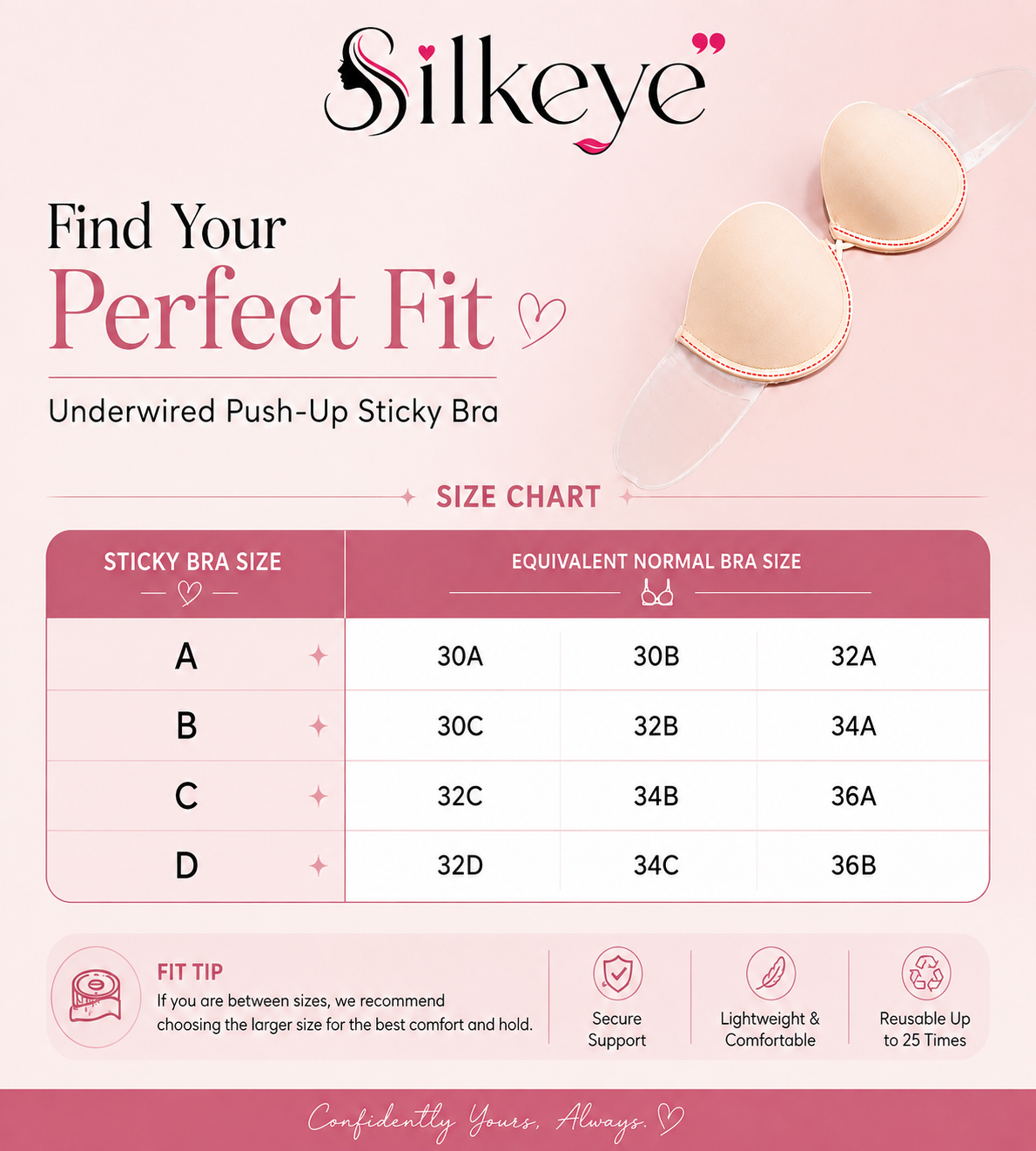 Silkeye Invisible Lift Sticky Bra | Buy 1 Get 1 FREE