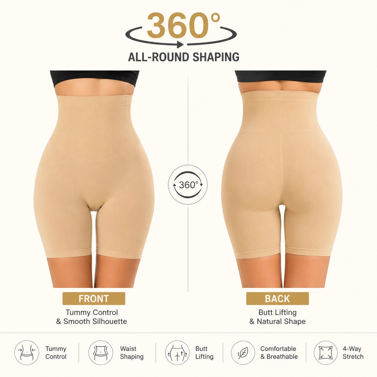 Tummy Tucker Shapewear for Women 4-in-1 Body Shaper – High-Waist Tummy Tucker for Ladies & Saree Wear